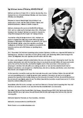 A preview of a PDF biography for O'Malley, Michael James